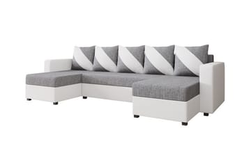 Midfeld 4-seters Hjørnesovesofa - Hvit/Grå - Møbler - Sofaer - Sovesofaer