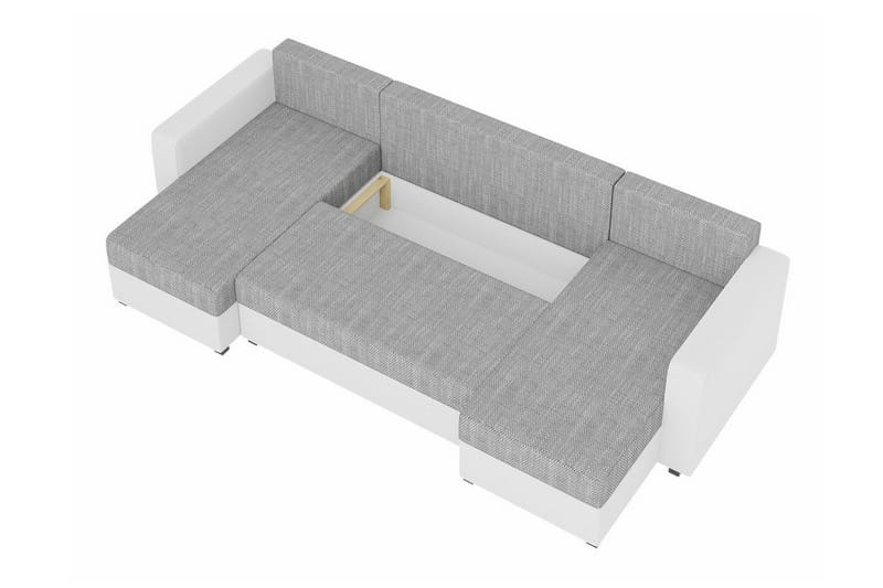 Midfeld 4-seters Hjørnesovesofa - Hvit/Grå - Møbler - Sofaer - Sovesofaer