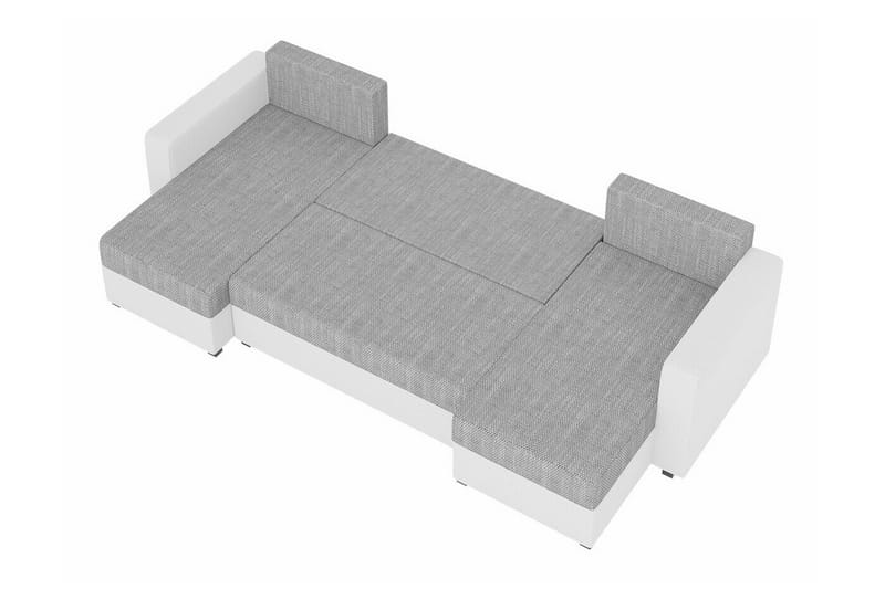 Midfeld 4-seters Hjørnesovesofa - Hvit/Grå - Møbler - Sofaer - Sovesofaer