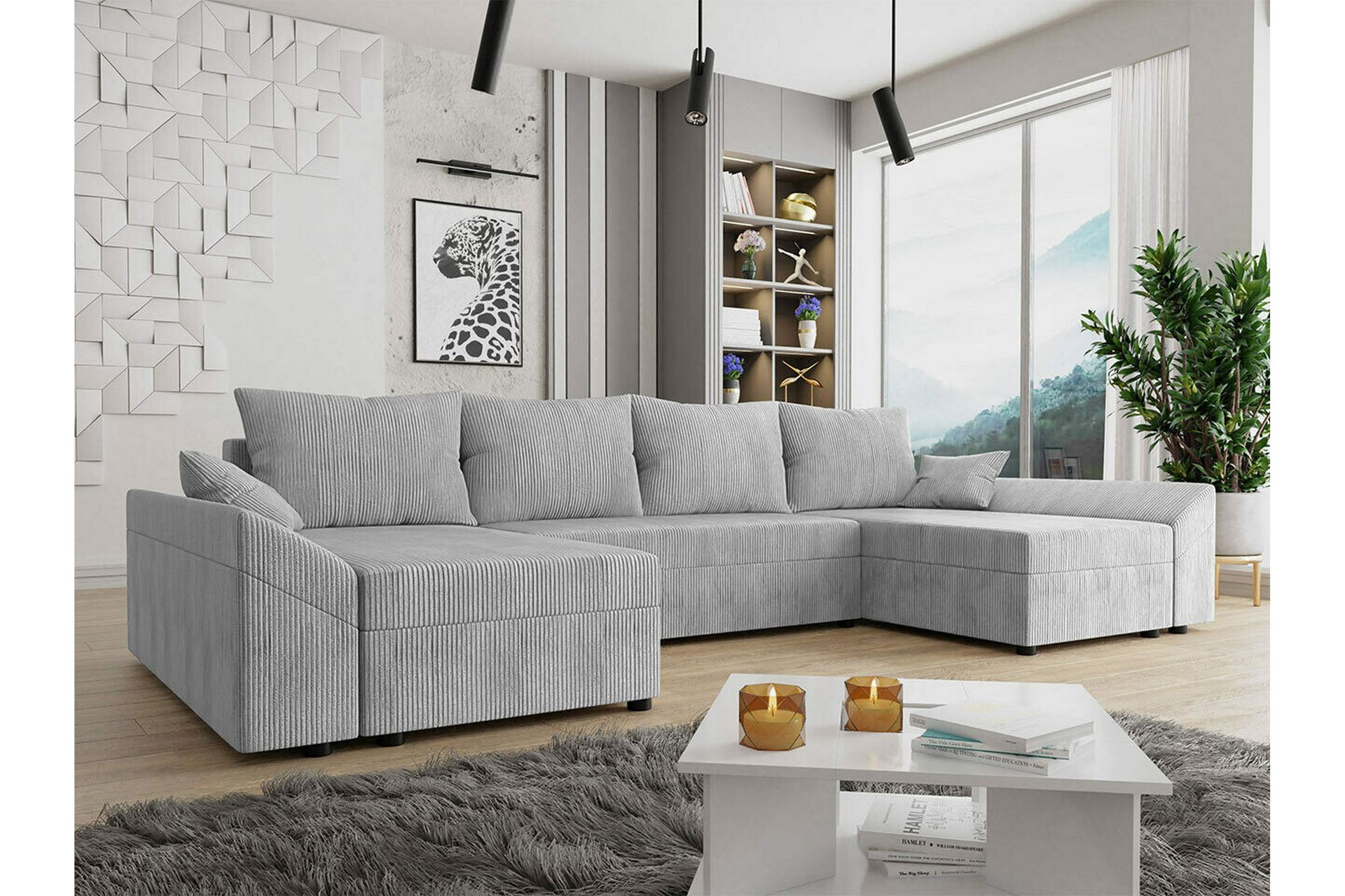 Midfeld 4-seters Hjørnesovesofa - Lysegrå - Møbler - Sofaer - Sovesofaer