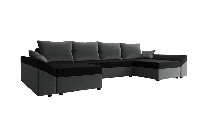 Midfeld 4-seters Hjørnesovesofa - Mørkegrå/Svart - Møbler - Sofaer - Sovesofaer