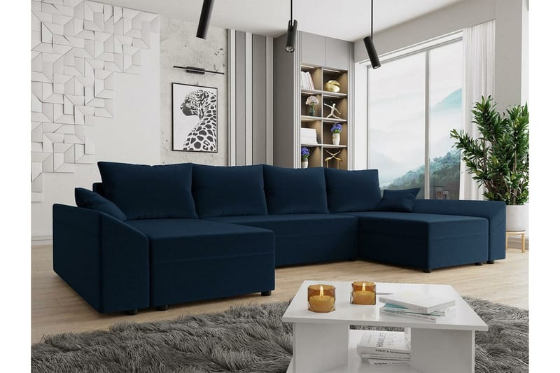 Midfeld 4-seters Hjørnesovesofa - Svart - Møbler - Sofaer - Sovesofaer