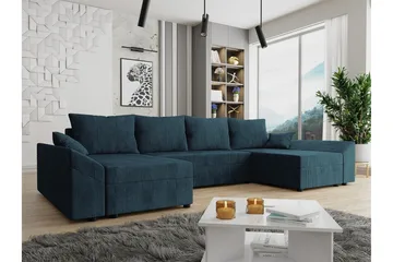 Midfeld 4-sits Hörnbäddsoffa Dark blue - Møbler - Sofaer - Sovesofaer