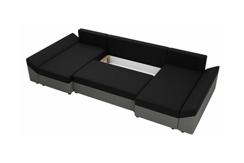 Midfeld 4-sits Hörnbäddsoffa Dark Grey/Black - Møbler - Sofaer - Sovesofaer