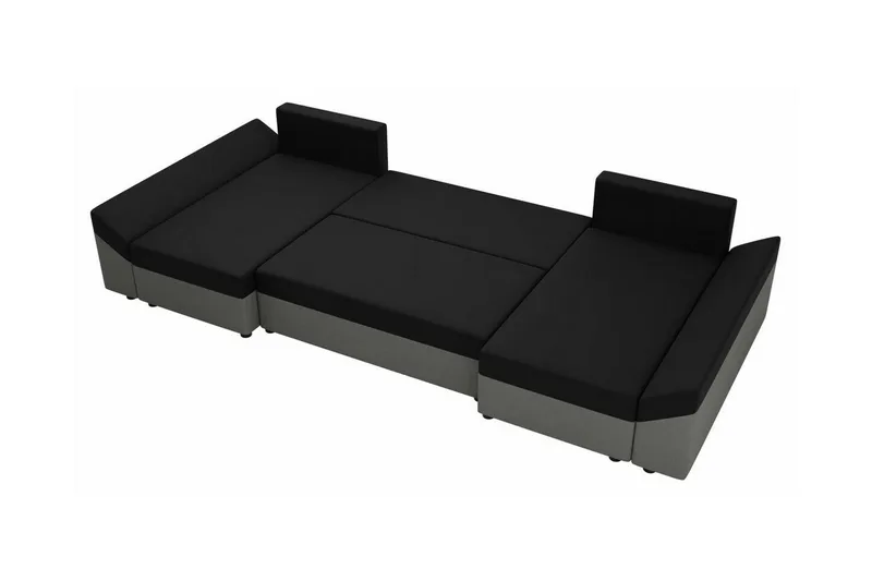 Midfeld 4-sits Hörnbäddsoffa Dark Grey/Black - Møbler - Sofaer - Sovesofaer