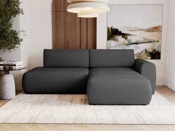 Milias 3-seters sovesofa med sjeselong til høyre og oppbevaring - Svart - Møbler - Sofaer - Sovesofaer