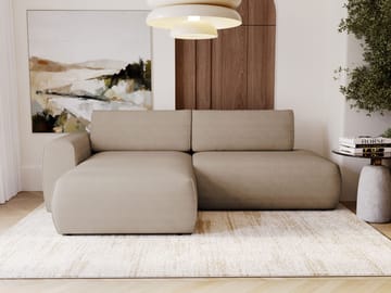 Milias 3-seters sovesofa med sjeselong til venstre og oppbevaring - Mørk beige - Møbler - Sofaer - Sovesofaer