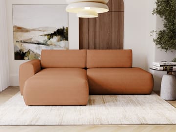 Milias 3-seters sovesofa med sjeselong til venstre og oppbevaring - Oransje - Møbler - Sofaer - Sovesofaer