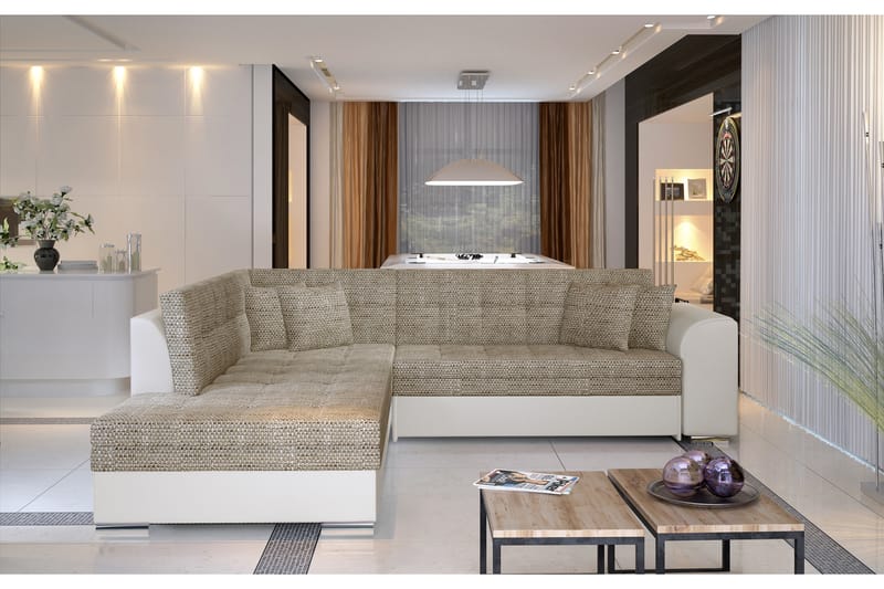 Moclino Hjørnesovesofa - Beige - Møbler - Sofaer - Sovesofaer