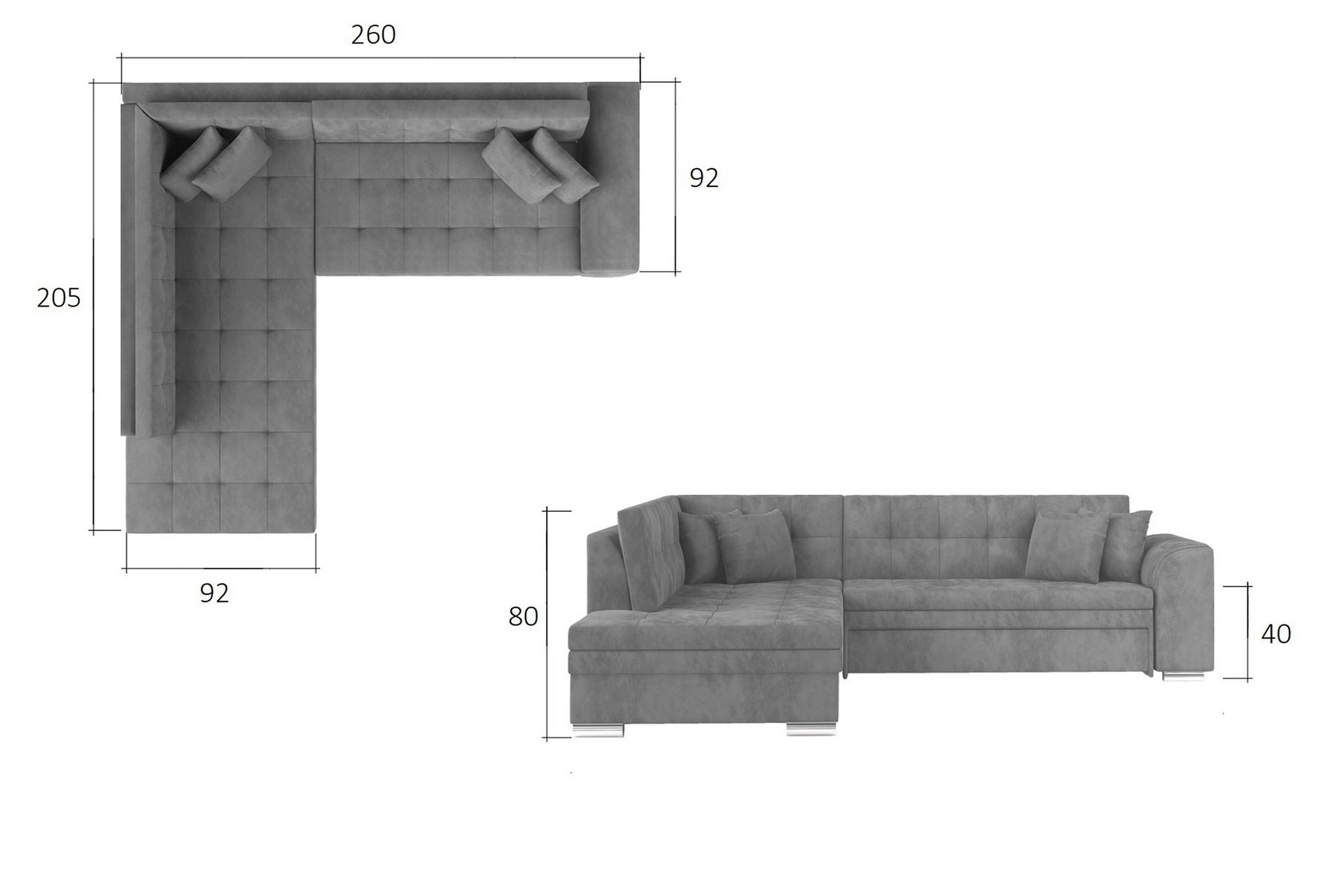 Moclino Hjørnesovesofa - Blå - Møbler - Sofaer - Sovesofaer