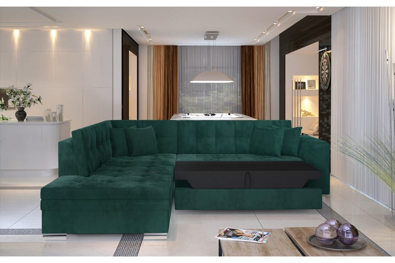 Moclino Hjørnesovesofa - Blå - Møbler - Sofaer - Sovesofaer