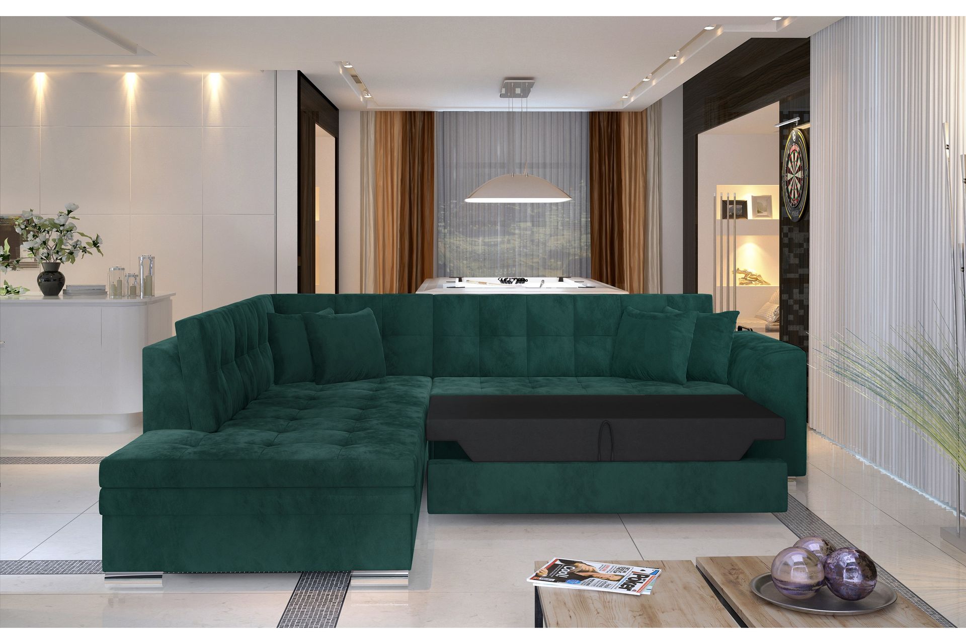 Moclino Hjørnesovesofa - Blå - Møbler - Sofaer - Sovesofaer