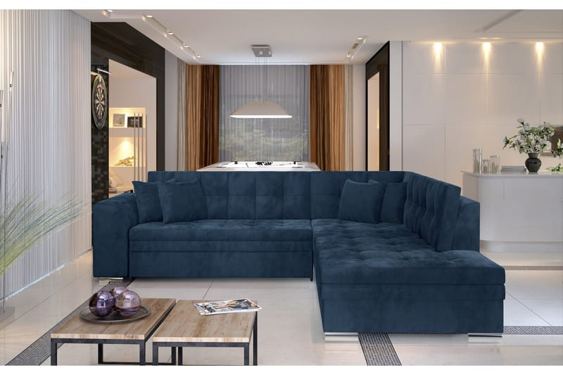 Moclino Hjørnesovesofa - Blå - Møbler - Sofaer - Sovesofaer