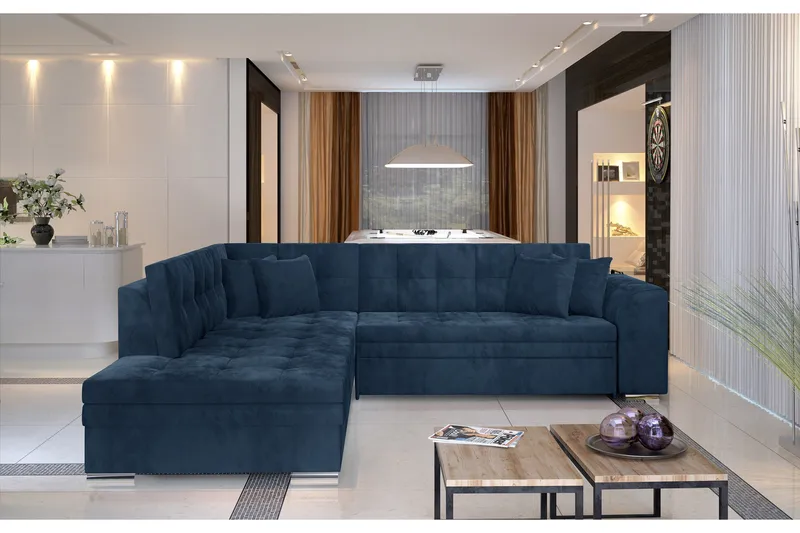 Moclino Hjørnesovesofa - Blå - Møbler - Sofaer - Sovesofaer