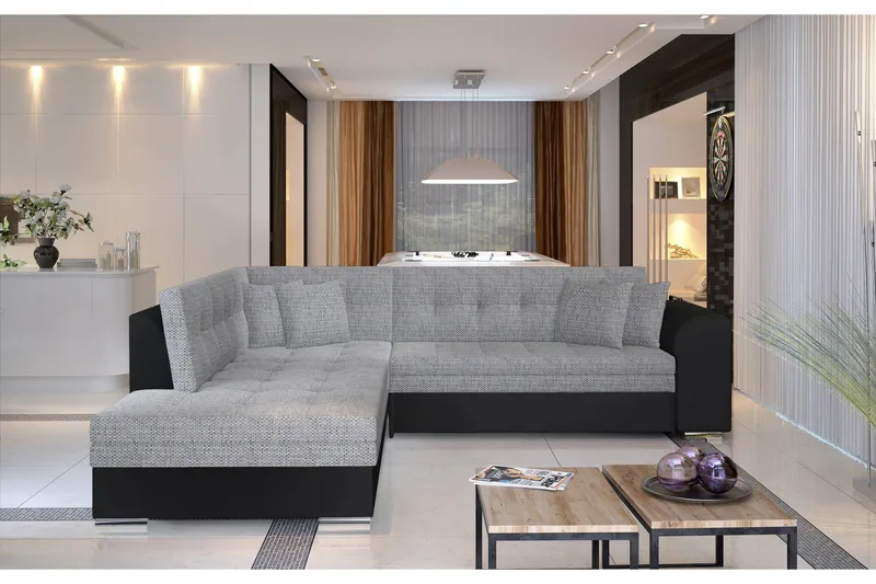 Moclino Hjørnesovesofa, Grå/Svart