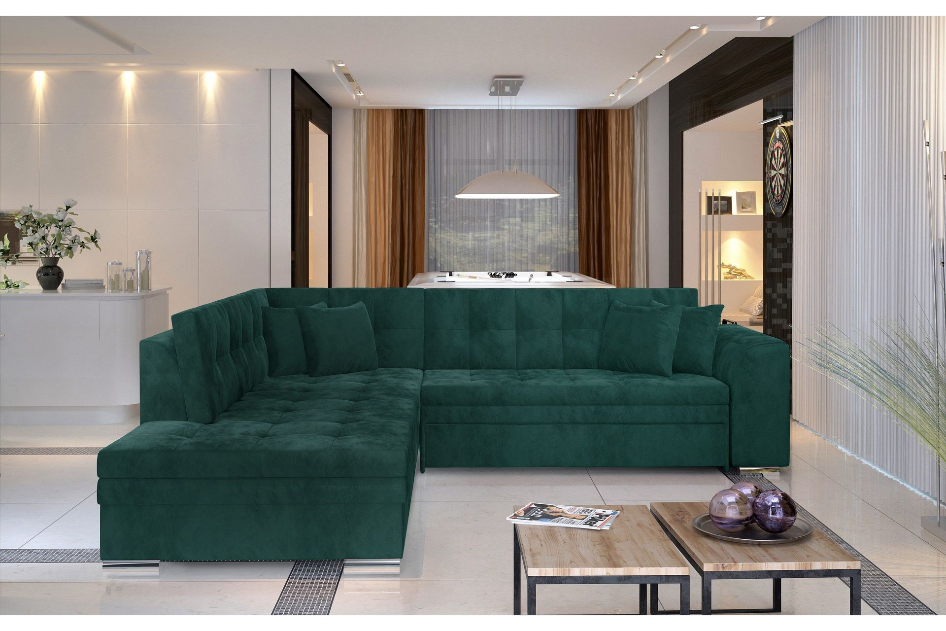 Moclino Hjørnesovesofa - Grønn