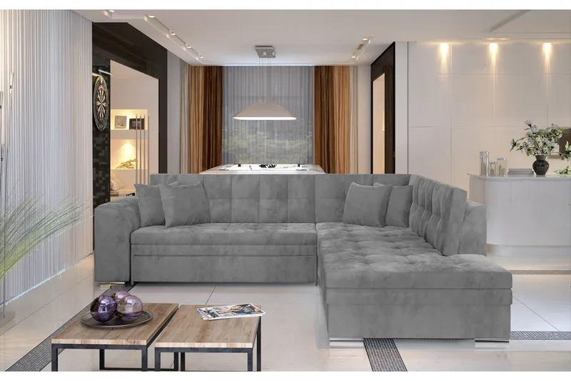 Moclino Hjørnesovesofa - Grønn - Møbler - Sofaer - Sofa med sjeselong - 4 seters sofa med divan