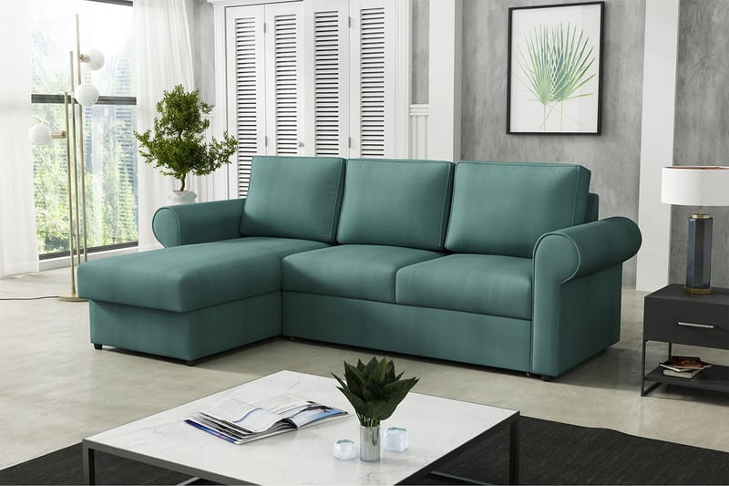 Monaco Hjørnesofa - Turkis - Møbler - Sofaer - Sovesofaer