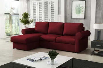 Monaco Hjørnesofa - Vinrød - Møbler - Sofaer - Sovesofaer