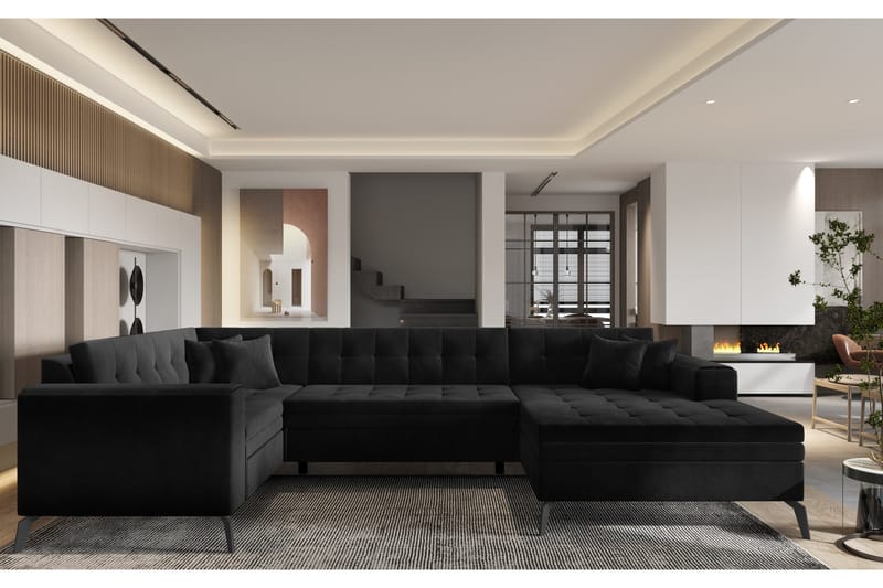 Montez hjørnesofa med Divan Right, Antrasitt