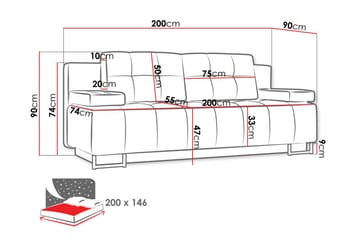Morenia 3-seter Sovesofa - Grå - Møbler - Sofaer - Sovesofaer