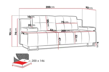 Morenia 3-seter Sovesofa - Grå - Møbler - Sofaer - Sovesofaer