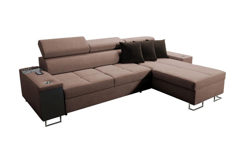 Morenia 3-seters Hjørnesovesofa Høyre - Brun - Møbler - Sofaer - Sovesofaer