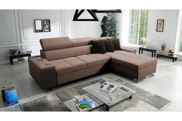 Morenia 3-seters Hjørnesovesofa Høyre - Brun - Møbler - Sofaer - Sovesofaer