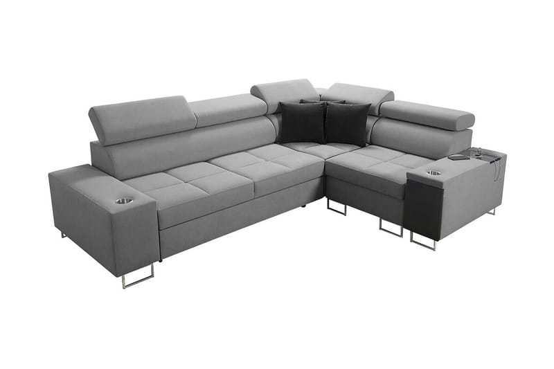 Morenia 3-seters Hjørnesovesofa Høyre - Lysegrå - Møbler - Sofaer - Sovesofaer