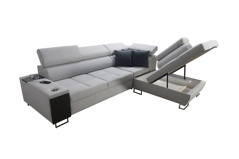 Morenia 3-seters Hjørnesovesofa Høyre - Lysegrå - Møbler - Sofaer - Sovesofaer