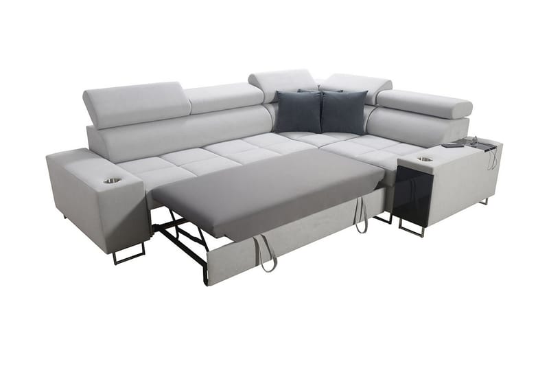 Morenia 3-seters Hjørnesovesofa Høyre - Lysegrå - Møbler - Sofaer - Sovesofaer
