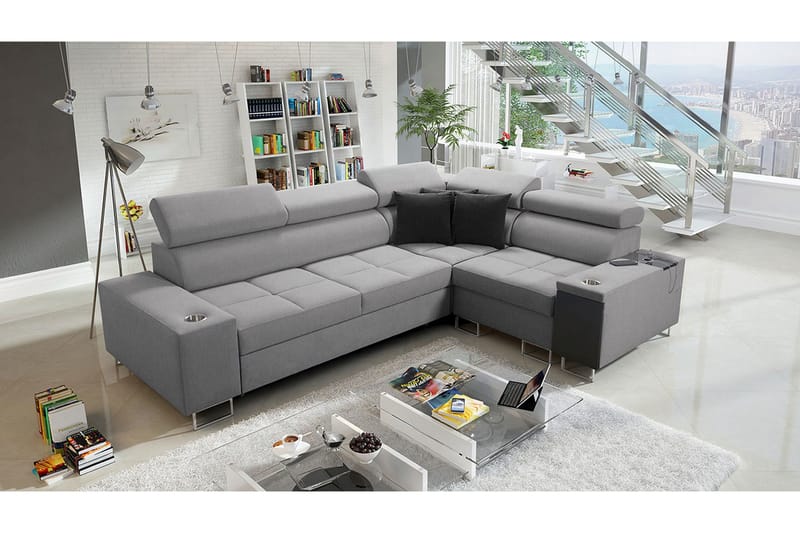 Morenia 3-seters Hjørnesovesofa Høyre - Lysegrå - Møbler - Sofaer - Sovesofaer