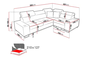 Morenia 3-seters Hjørnesovesofa Venstre - Brun - Møbler - Sofaer - Sovesofaer