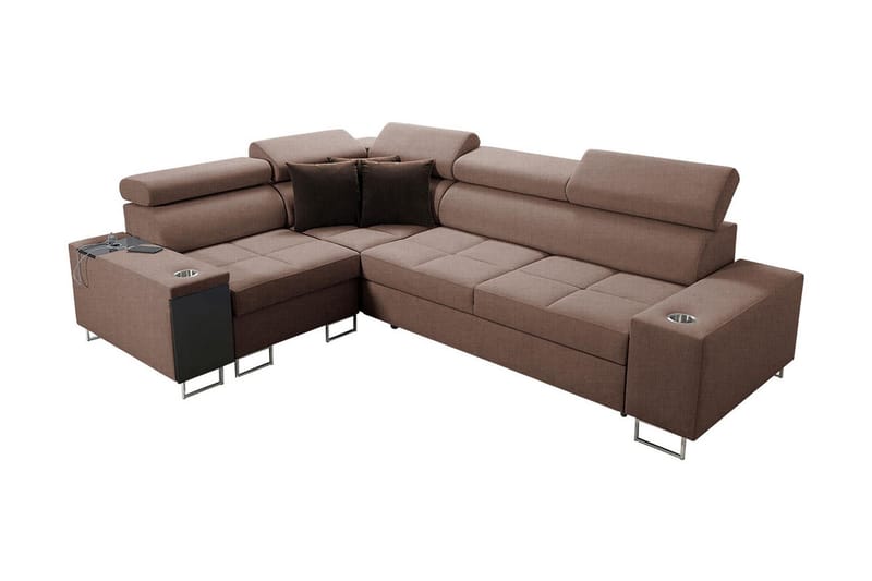 Morenia 3-seters Hjørnesovesofa Venstre - Brun - Møbler - Sofaer - Sovesofaer