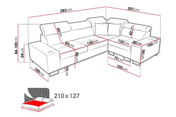 Morenia 3-seters Hjørnesovesofa Venstre - Hvit - Møbler - Sofaer - Sovesofaer