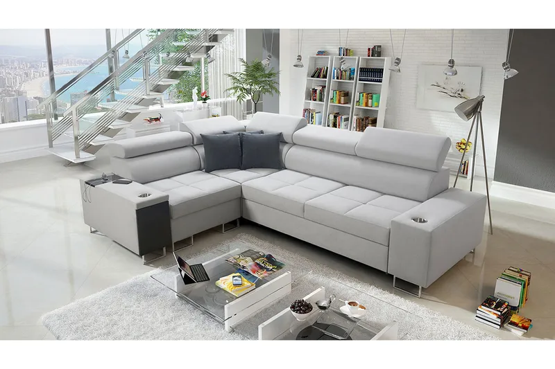 Morenia 3-seters Hjørnesovesofa Venstre - Hvit - Møbler - Sofaer - Sovesofaer