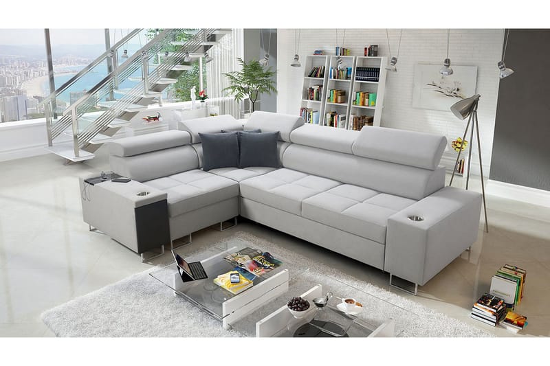 Morenia 3-seters Hjørnesovesofa Venstre - Hvit - Møbler - Sofaer - Sovesofaer