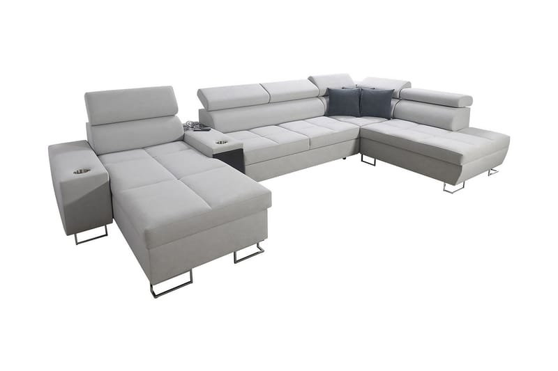 Morenia 4-seter Sovesofa 127x195 cm med Oppbevaring i Fløyel, Hvit