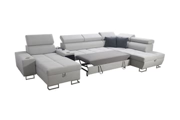 Morenia 4-seter Sovesofa 127x195 cm med Oppbevaring i Fløyel - Rosa - Møbler - Sofaer - Sovesofaer