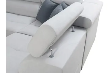 Morenia 4-seter Venstrevendt Sovesofa 127x284 cm med Oppbevaring i Fløyel - Lysegrå - Møbler - Sofaer - Sovesofaer