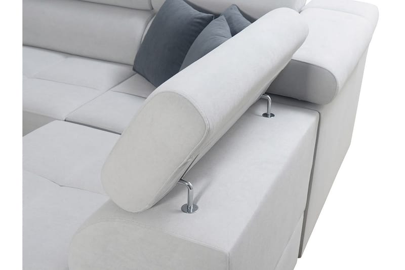 Morenia 4-seter Venstrevendt Sovesofa 127x284 cm med Oppbevaring i Fløyel - Lysegrå - Møbler - Sofaer - Sovesofaer