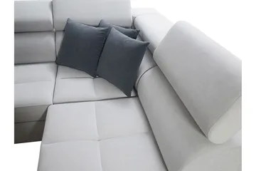 Morenia 4-seter Venstrevendt Sovesofa 127x284 cm med Oppbevaring i Fløyel - Lysegrå - Møbler - Sofaer - Sovesofaer