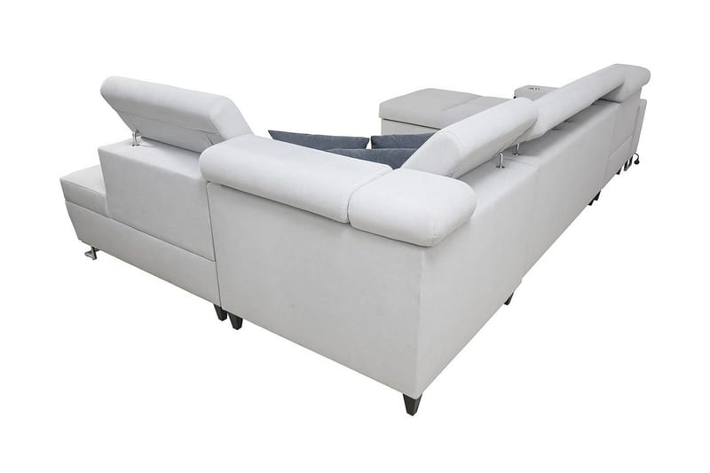 Morenia 4-seter Venstrevendt Sovesofa 127x284 cm med Oppbevaring i Fløyel - Lysegrå - Møbler - Sofaer - Sovesofaer