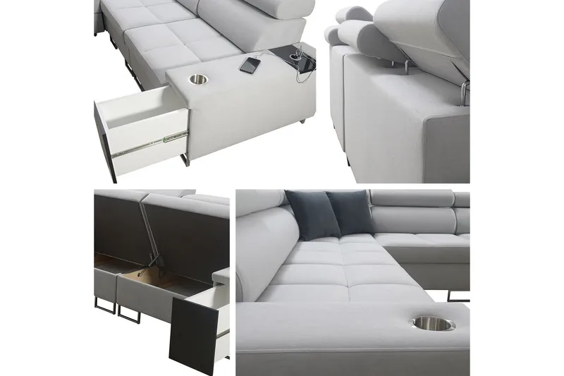 Morenia 4-seters Hjørnesovesofa Høyre - Brun - Møbler - Sofaer - Sovesofaer