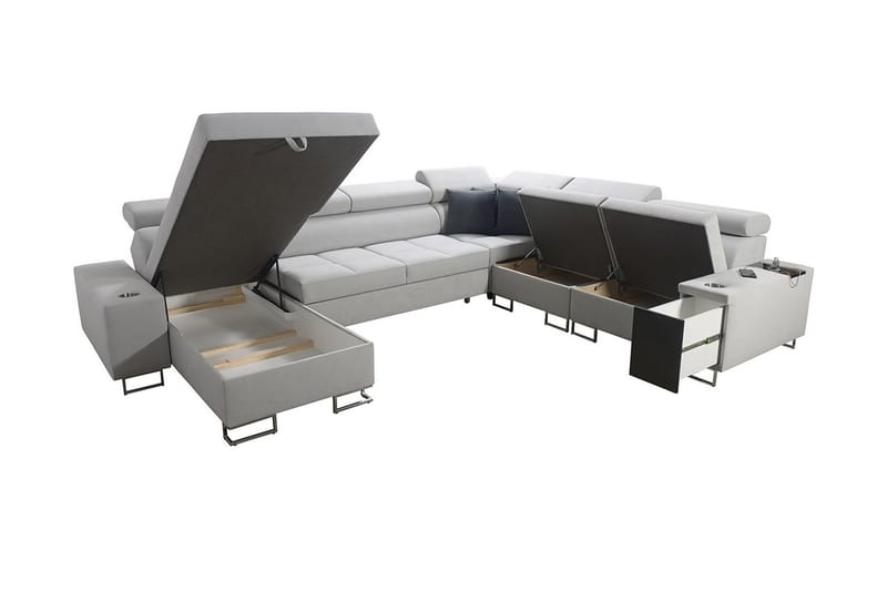 Morenia 4-seters Hjørnesovesofa Høyre - Hvit - Møbler - Sofaer - Sovesofaer