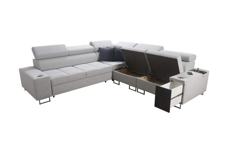 Morenia 4-seters Hjørnesovesofa Høyre - Hvit - Møbler - Sofaer - Sovesofaer