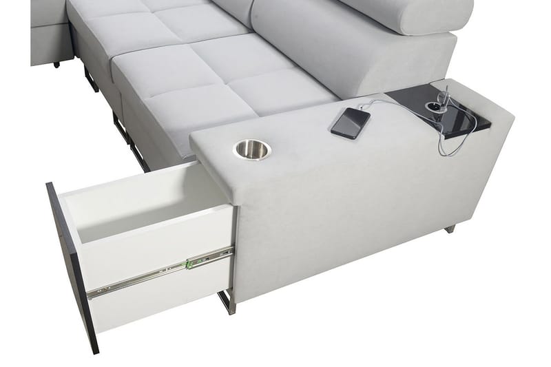 Morenia 4-seters Hjørnesovesofa Høyre - Hvit - Møbler - Sofaer - Sovesofaer