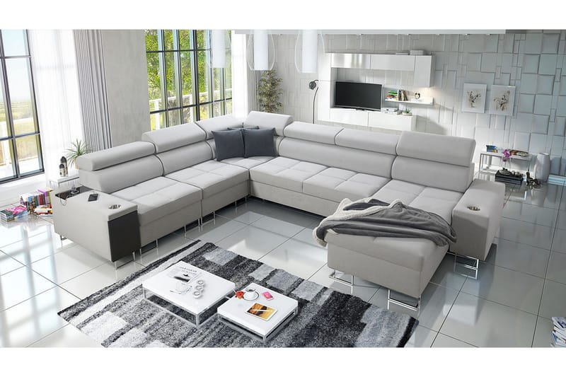 Morenia 4-seters Hjørnesovesofa Høyre - Hvit - Møbler - Sofaer - Sovesofaer