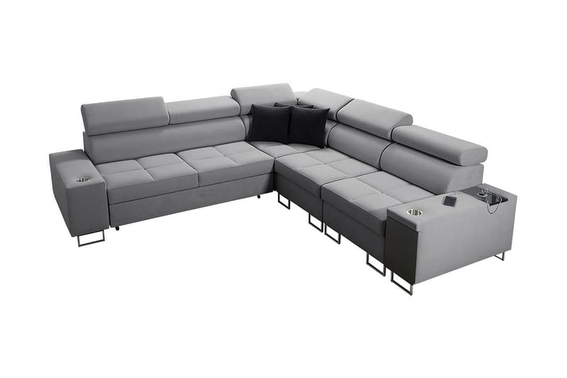 Morenia 4-seters Hjørnesovesofa Høyre - Lysegrå - Møbler - Sofaer - Sovesofaer