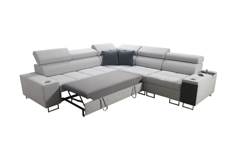 Morenia 4-seters Hjørnesovesofa Høyre - Lysegrå - Møbler - Sofaer - Sovesofaer